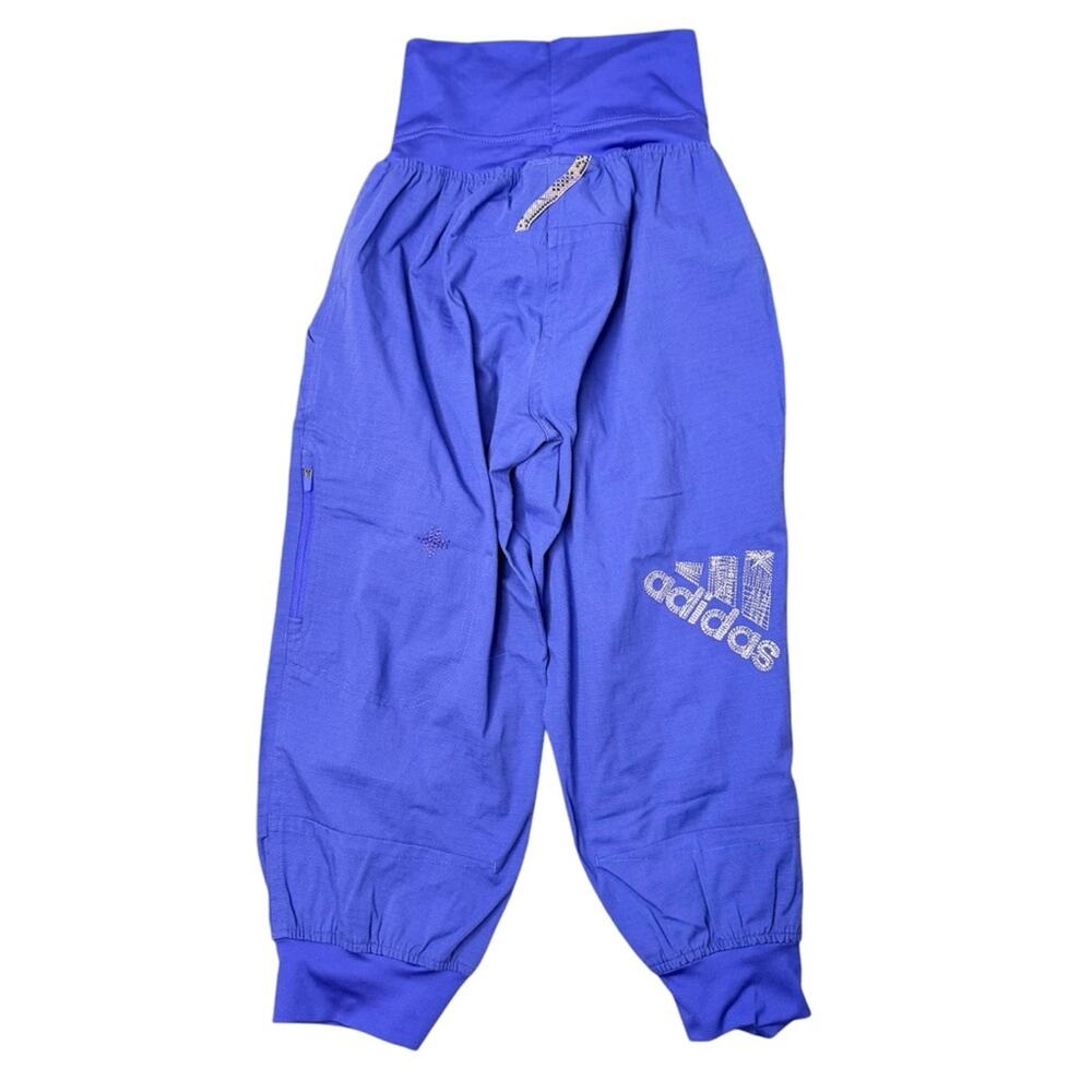 Adidas Purple Jogger Capri Pants XS Hiking Athleisure Festival Streetwear logo